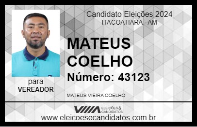 Candidato MATEUS COELHO 2024 - ITACOATIARA - Eleições