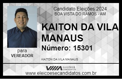 Candidato KAITON DA VILA MANAUS 2024 - BOA VISTA DO RAMOS - Eleições