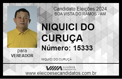 Candidato NIQUICI DO CURUÇA 2024 - BOA VISTA DO RAMOS - Eleições