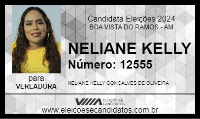 Candidato NELIANE KELLY 2024 - BOA VISTA DO RAMOS - Eleições