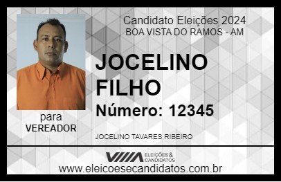 Candidato JOCELINO FILHO 2024 - BOA VISTA DO RAMOS - Eleições