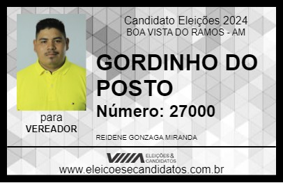 Candidato GORDINHO DO POSTO 2024 - BOA VISTA DO RAMOS - Eleições