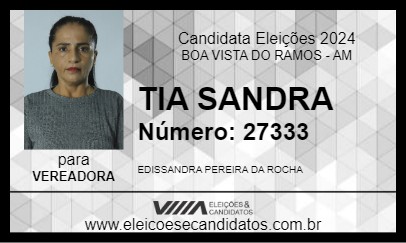 Candidato TIA SANDRA 2024 - BOA VISTA DO RAMOS - Eleições