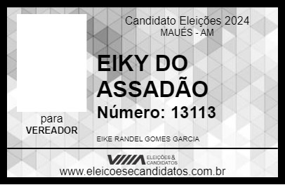 Candidato EIKY DO ASSADÃO 2024 - MAUÉS - Eleições