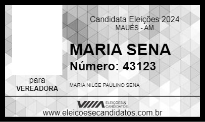 Candidato MARIA SENA 2024 - MAUÉS - Eleições