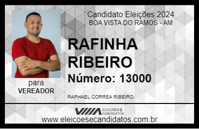 Candidato RAFINHA RIBEIRO 2024 - BOA VISTA DO RAMOS - Eleições