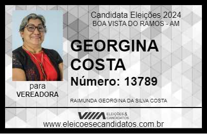 Candidato GEORGINA COSTA 2024 - BOA VISTA DO RAMOS - Eleições