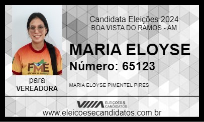 Candidato MARIA ELOYSE 2024 - BOA VISTA DO RAMOS - Eleições