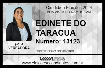 Candidato EDINETE DO TARACUA 2024 - BOA VISTA DO RAMOS - Eleições