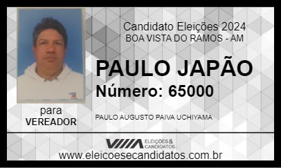 Candidato PAULO JAPÃO 2024 - BOA VISTA DO RAMOS - Eleições