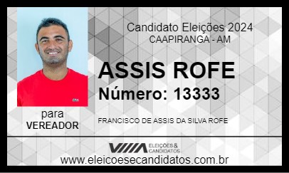 Candidato ASSIS ROFE 2024 - CAAPIRANGA - Eleições