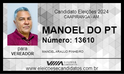 Candidato MANOEL DO PT 2024 - CAAPIRANGA - Eleições