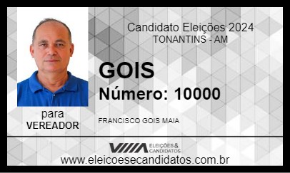 Candidato GOIS 2024 - TONANTINS - Eleições