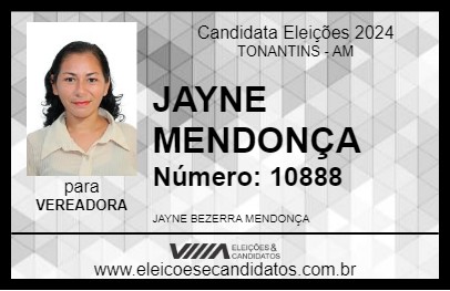 Candidato JAYNE MENDONÇA 2024 - TONANTINS - Eleições