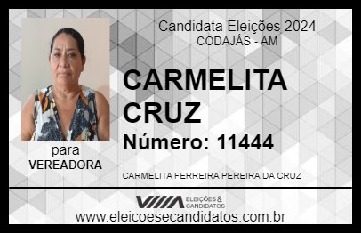 Candidato CARMELITA CRUZ 2024 - CODAJÁS - Eleições