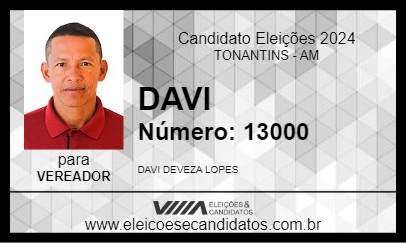 Candidato DAVI 2024 - TONANTINS - Eleições