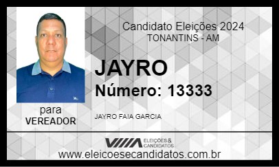 Candidato JAYRO 2024 - TONANTINS - Eleições