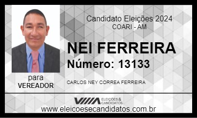 Candidato NEI FERREIRA 2024 - COARI - Eleições