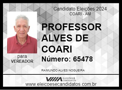 Candidato PROFESSOR ALVES DE COARI 2024 - COARI - Eleições