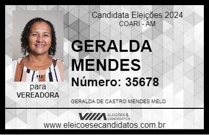 Candidato GERALDA MENDES 2024 - COARI - Eleições