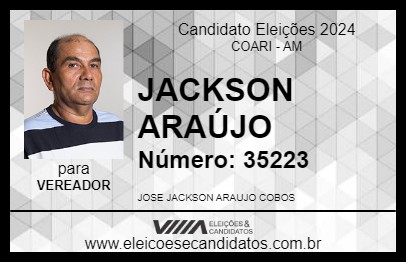 Candidato JACKSON ARAÚJO 2024 - COARI - Eleições