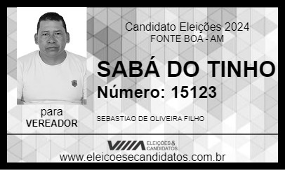 Candidato SABÁ DO TINHO 2024 - FONTE BOA - Eleições