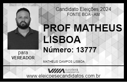 Candidato PROF MATHEUS LISBOA 2024 - FONTE BOA - Eleições