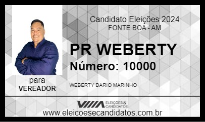 Candidato PR WEBERTY 2024 - FONTE BOA - Eleições