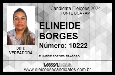 Candidato ELINEIDE BORGES 2024 - FONTE BOA - Eleições