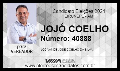 Candidato JOJÓ COELHO 2024 - EIRUNEPÉ - Eleições