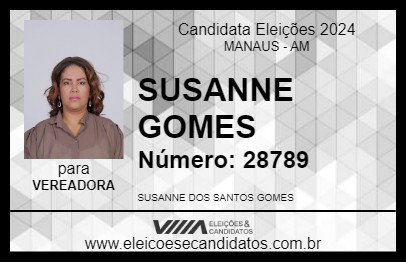 Candidato SUSANNE GOMES 2024 - MANAUS - Eleições