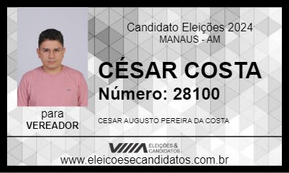 Candidato CÉSAR COSTA 2024 - MANAUS - Eleições