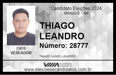 Candidato THIAGO LEANDRO 2024 - MANAUS - Eleições