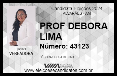 Candidato PROF DEBORA LIMA 2024 - ALVARÃES - Eleições