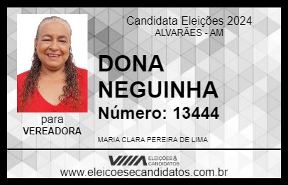 Candidato DONA NEGUINHA 2024 - ALVARÃES - Eleições