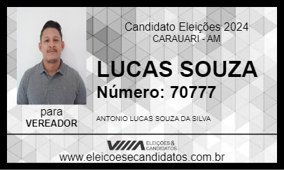 Candidato LUCAS SOUZA 2024 - CARAUARI - Eleições