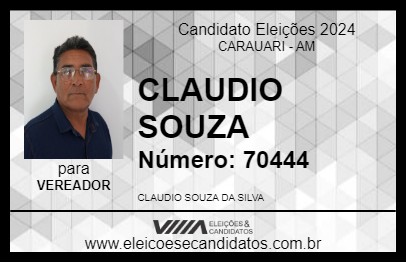 Candidato CLAUDIO SOUZA 2024 - CARAUARI - Eleições