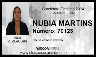 Candidato NUBIA MARTINS 2024 - CARAUARI - Eleições