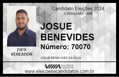 Candidato JOSUE BENEVIDES 2024 - CARAUARI - Eleições