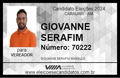 Candidato GIOVANNE SERAFIM 2024 - CARAUARI - Eleições