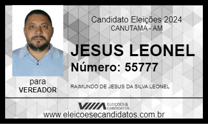 Candidato JESUS LEONEL 2024 - CANUTAMA - Eleições