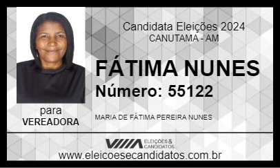 Candidato FÁTIMA NUNES 2024 - CANUTAMA - Eleições