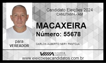 Candidato MACAXEIRA 2024 - CANUTAMA - Eleições