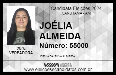 Candidato JOÉLIA ALMEIDA 2024 - CANUTAMA - Eleições