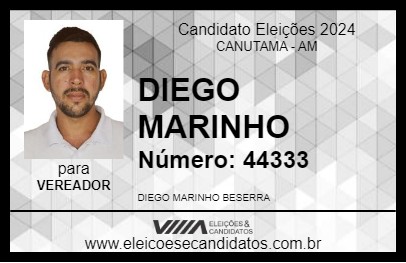 Candidato DIEGO MARINHO 2024 - CANUTAMA - Eleições