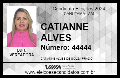 Candidato CATIANNE ALVES 2024 - CANUTAMA - Eleições