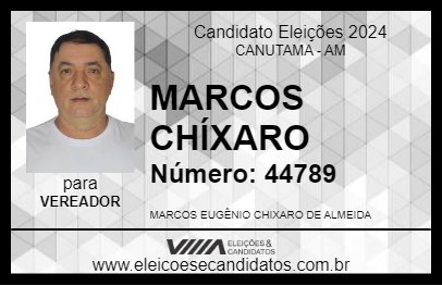 Candidato MARCOS CHÍXARO 2024 - CANUTAMA - Eleições