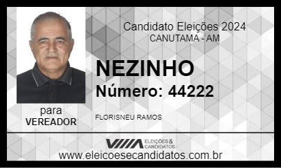 Candidato NEZINHO 2024 - CANUTAMA - Eleições