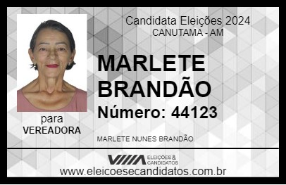 Candidato MARLETE BRANDÃO 2024 - CANUTAMA - Eleições