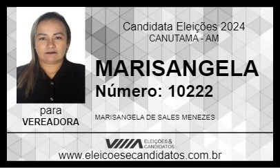 Candidato MARISANGELA 2024 - CANUTAMA - Eleições